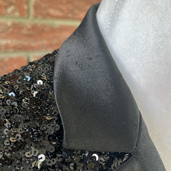 ALICE + OLIVIA Breann Sequin Fitted Blazer Black Size 2 NWT - Picture 7 of 12